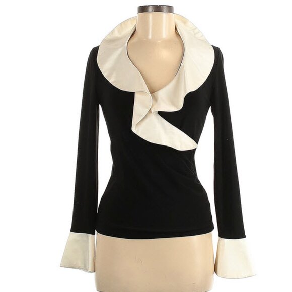 White House Black Market Tops - White House Black Market Long Sleeve Ruffle top XS